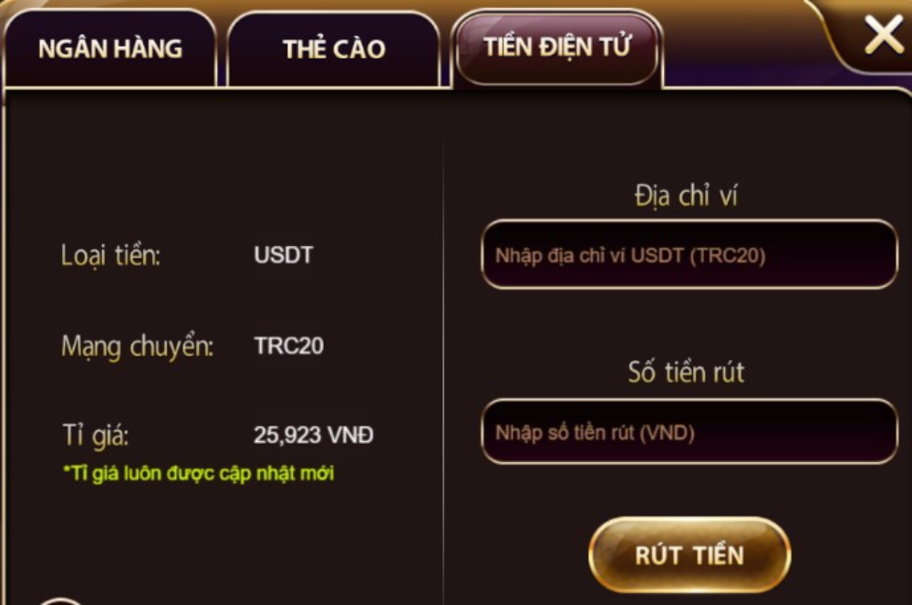 Trang chủ 12 Sử dụng rút tiền qua USDT qua các ví ảo như Binance